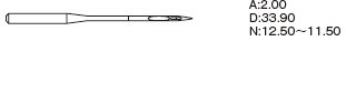 Игла Organ Needles DPx5 NY2 (DPx5 RBM-S) № 80/12